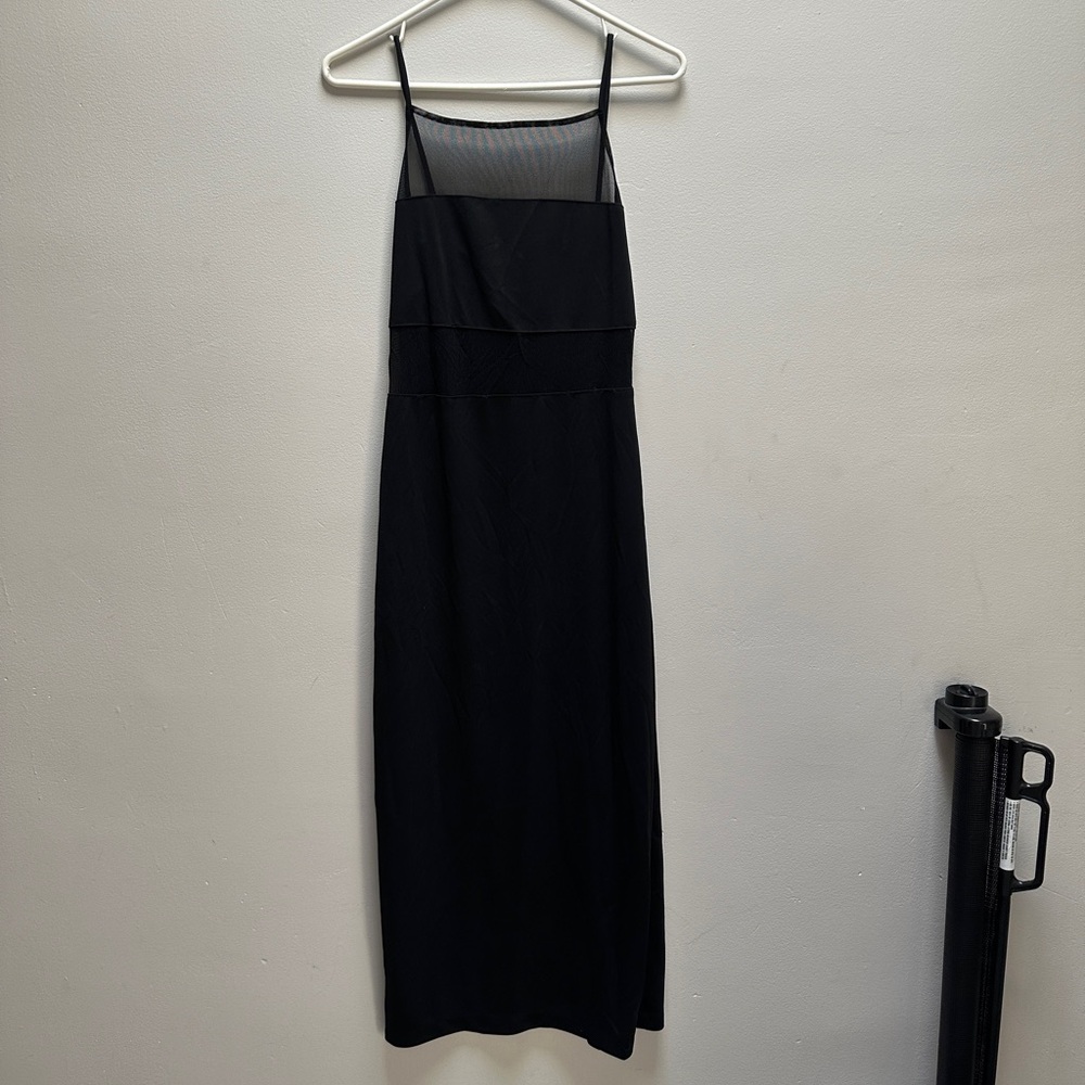 Vintage Black Mesh Cut Out Dress (M)
